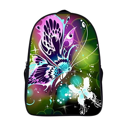 Sac à dos de mode léger et spacieux avec motif papillon pour écoliers et adolescents