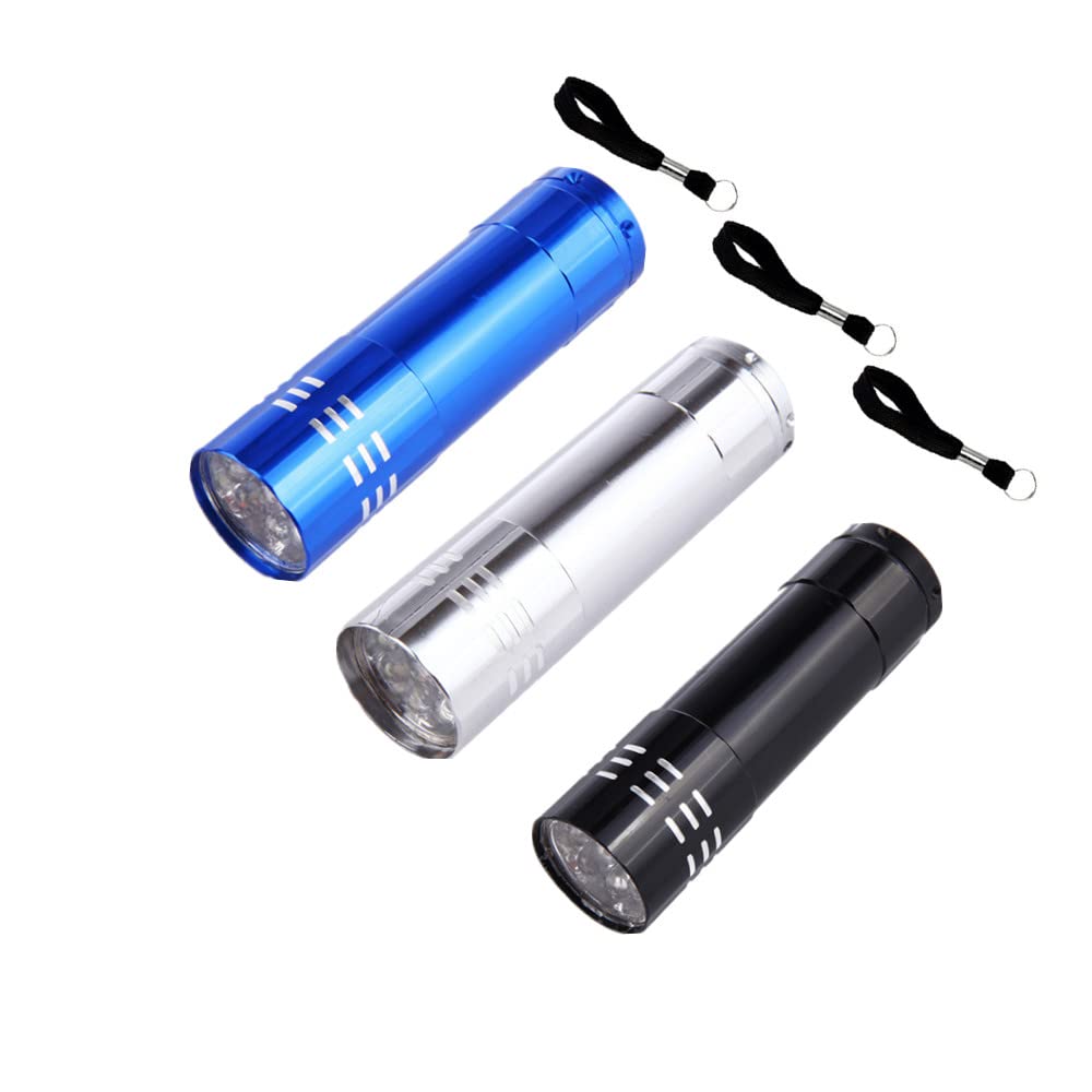 3 Pcs LED Mini Pocket Torch Small Flashlight Pen Small Keyring Torches Flashlight for Camping Outdoor Emergency Everyday Flashlights Hiking Carry Outdoor Gear (Without Battery)