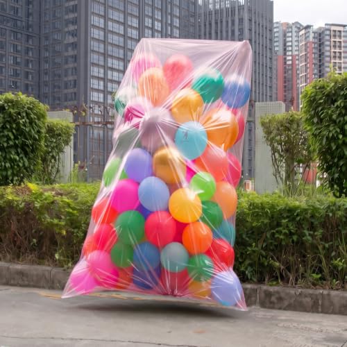 Image of 2 Pcs 98.4 x 59 Inches Rouge Pink Large Balloon Bags for Transport | Christmas Tree Disposal and Storage Bag, Balloon Drop Bag, Giant Carrying Storage Bags for Wedding Birthday Party Supplies