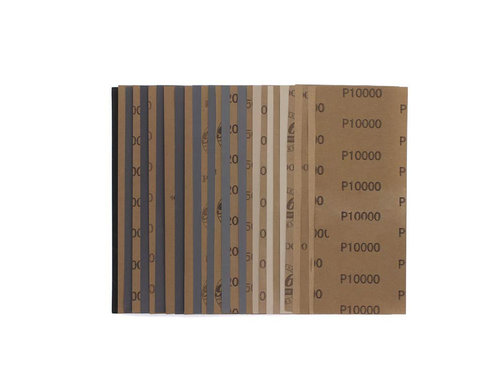 10pcs papier abrasif sec humide 9x3.6inches feuilles abrasives papier abrasif imperméable pour automobile bois ponçage voiture métal plastique polissage, 240