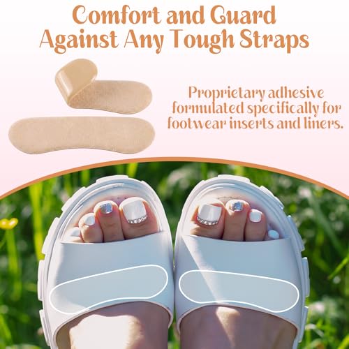 Image of Cutecrop 6 Pair Sandal Shoe Strap Extender Heel Sandal Strap Cushion Strips Heel Grips Liner Insert for Shoes Too Big Preventing Slipping, Rubbing, Non-Slip(Light Color)