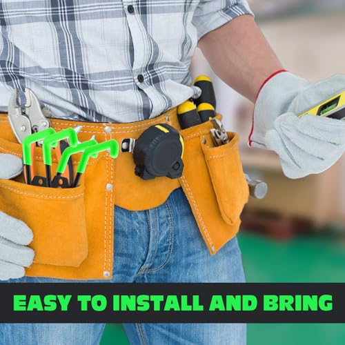 Image of Landhoow 10 Pcs Large Magnetic Hooks Heavy Duty Garage Magnet Hooks Strong Storage Utility Magnetic Hangers with Anti Slip Rubber Coating for Indoor and Outdoor Hanging (Green)