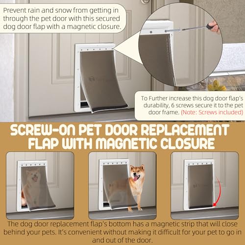 image for TonGass (2-Pack) PAC11-11040 Extra Large Dog Door Flap Replacement Com