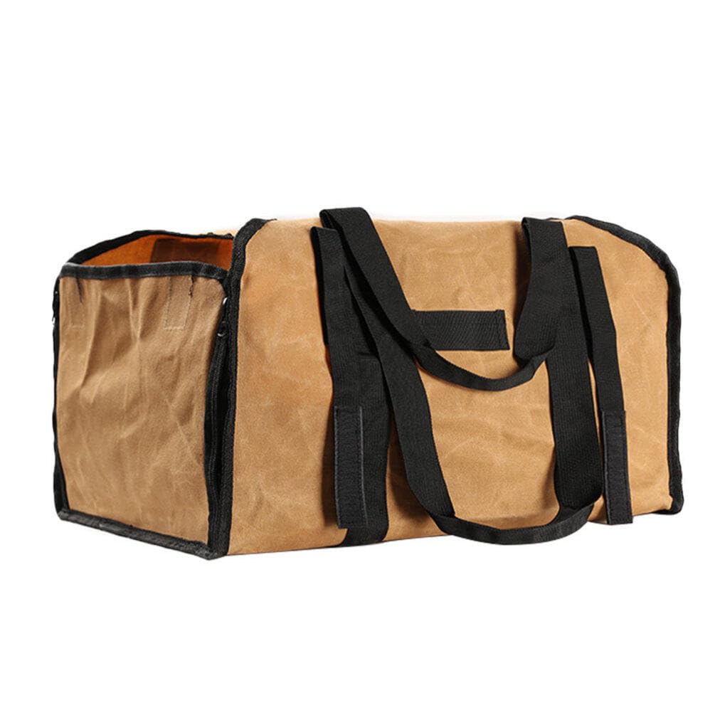 VORCOOL 1 Pc Sacco di Legna da Ardere Zaino per Legna da Ardere Griglia del Borsa per La Conservazione della Legna da Ardere Custodia Contenitori All'aperto Tela Staffa di Legno
