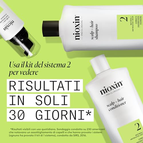 Nioxin System 2 Scalp + Hair Shampoo, Hair Thickening Shampoo For Natural Hair with Progressed Thinning - Image 3