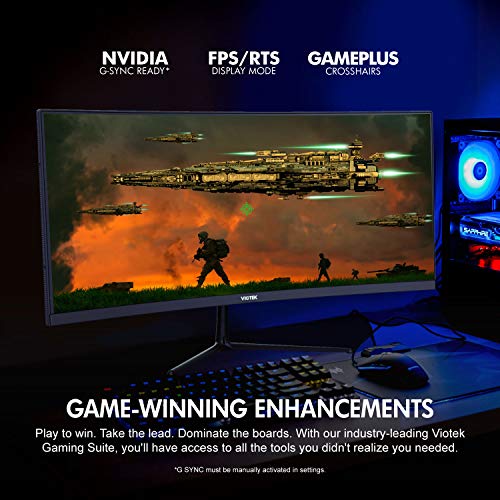 Viotek 29-Inch Gaming Monitor | 120Hz Ultrawide Curved | FreeSync, G-SYNC-Compatible | 3-Year Warranty
