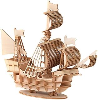 Uposao Model kit ship, wooden ship models DIY wooden puzzle construction kit ship model sailing ship flagship wooden model kit decoration boat toy gift children adults