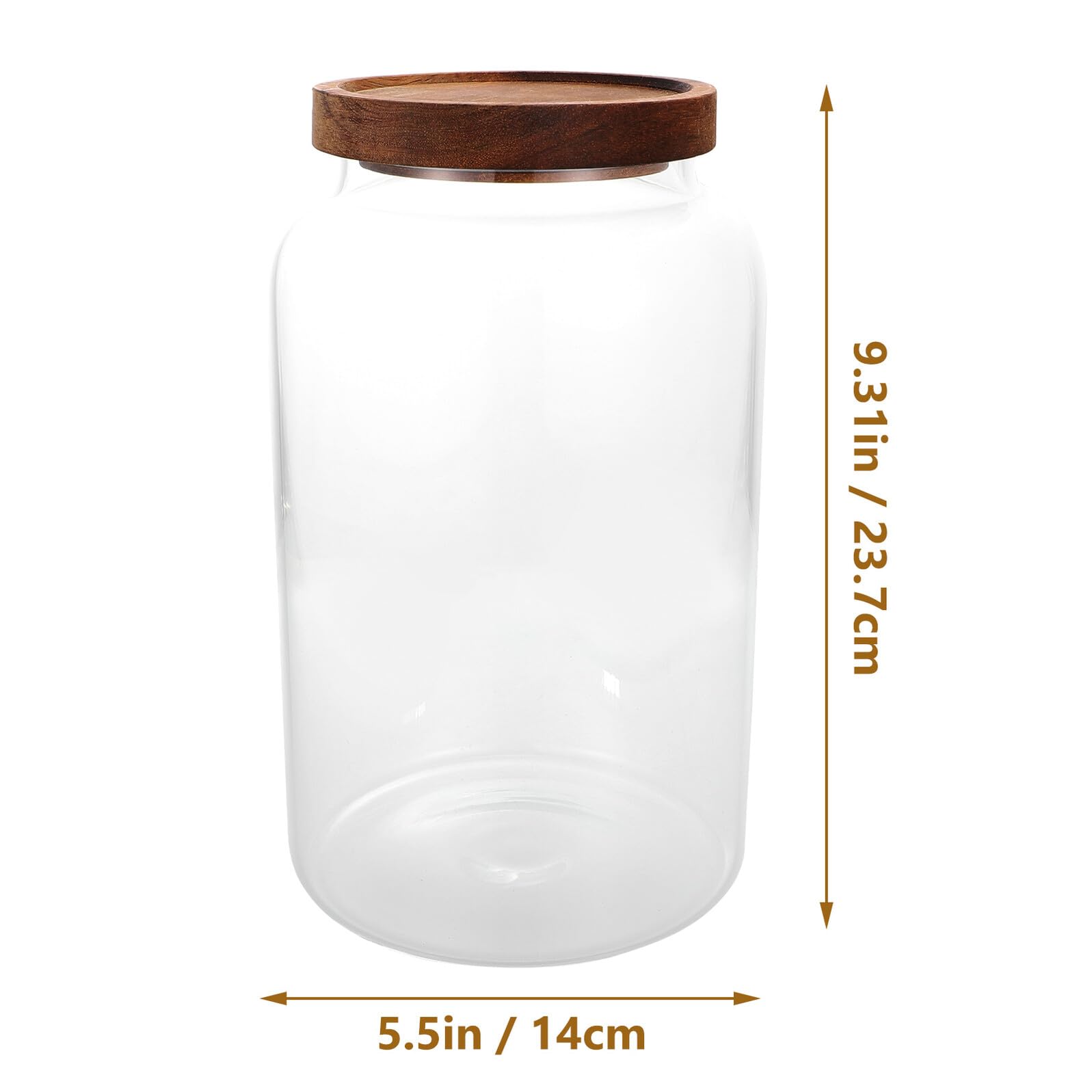 COLLBATH Glas Vorratsglas 2,8l Glasbehälter mit Holzdeckel Luftdicht Versiegelt Küchenaufbewahrung für Getreide Tee Müsli