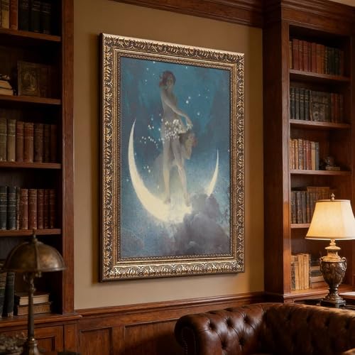 Impression sur toile étoiles d'Edwin Blashfield 1927 décoration murale cadre 50x75 cm