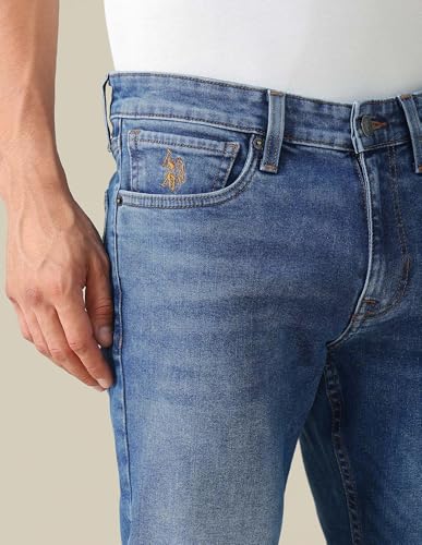 Image of U.S. Polo ASSN. Denim Co. Brandon Fit Jeans for Men, Full Length Mens Denim for Office & Regular Wear