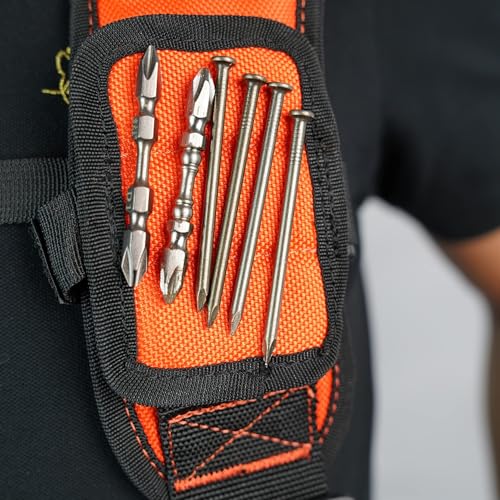 Image of MELOTOUGH Magnetic Tool Belt Suspenders with Magnetic WristBand for Work Belt Padded Suspenders Constrcution