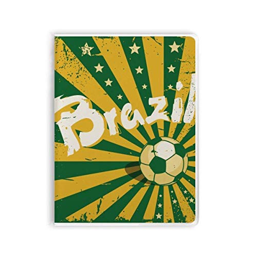 Carnet de notes football Brésil aux couleurs jaune et vert avec couverture souple