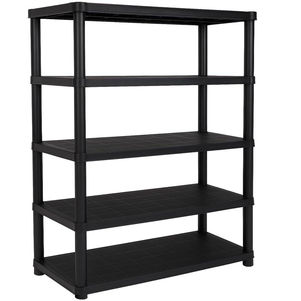 Ondis24 Kunststoffregal anthrazit 120 x 40 x 180 cm – Schwerlast Steckregal mit 5 Böden, 60 kg pro Ebene – Lagerregal, Kellerregal, Werkstattregal, Aufbewahrungsregal für Garage & Vorratsraum