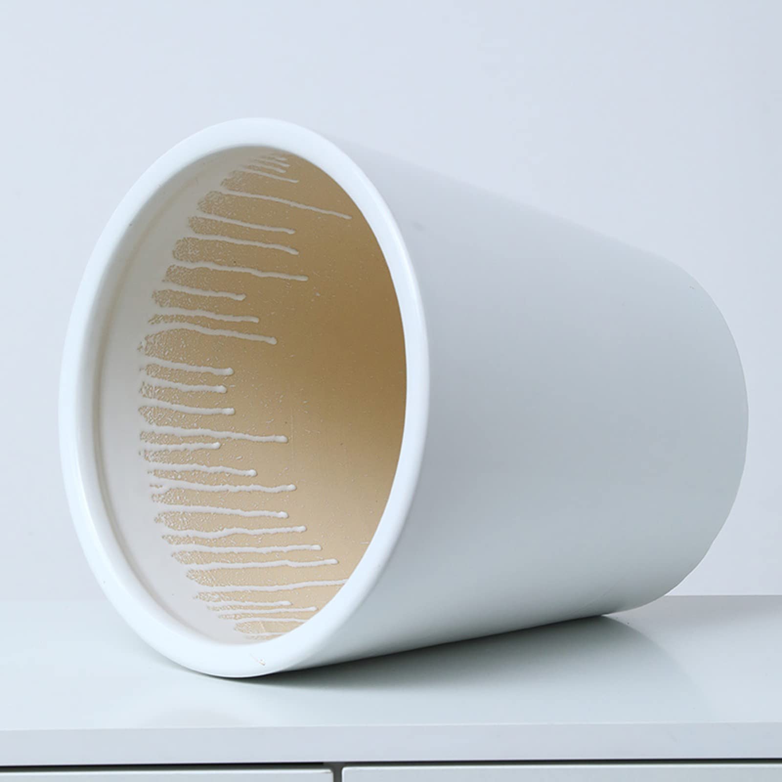 Vasi da Giardino Vasi da Fiori Rotondi con Foro di drenaggio e Vassoio in plastica, vasi da Giardinaggio Moderni per vasi da Fiori per Interni ed Esterni, Bianco