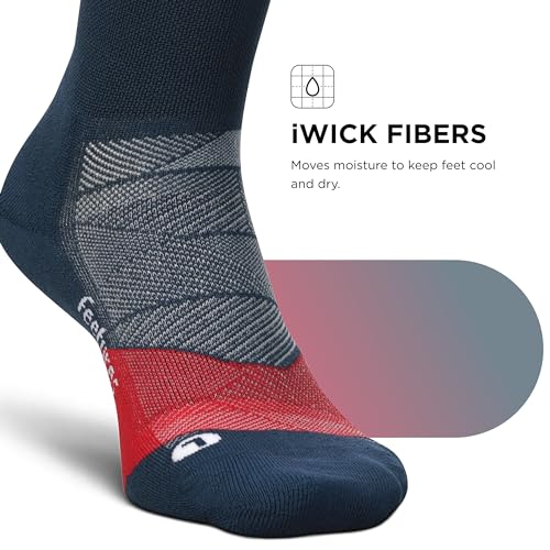 Image of Feetures Elite Light Cushion Mini Crew Sock - Sport Sock with Targeted Compression