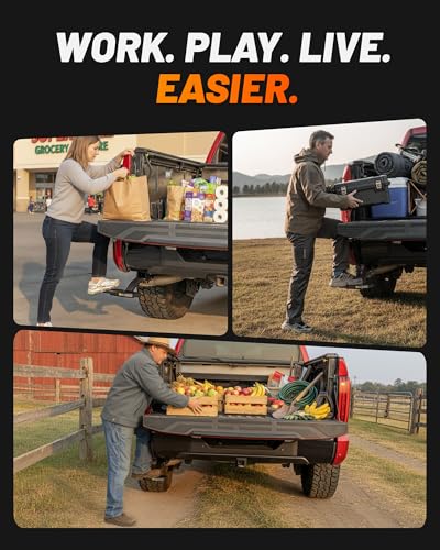 Image of WOLFBOX Retractable Bed Step for 2022-2026 Toyota Tundra, 330 LBS Heavy-Duty Truck Bed Step, Non-Slip Aluminum Tailgate Step Replace Easy Bolt-On
