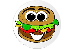 Cute Smiling Cheeseburger - 3 Pack Circle Stickers 3 Inch