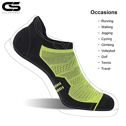 Image of CS CELERSPORT 6 Pack Women's Ankle Running Socks Cushioned Low Cut Tab Athletic Socks