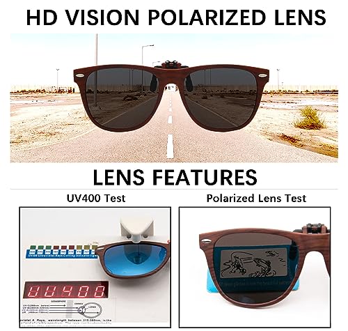 Image of Long Keeper Clip On Sunglasses - Polarized Flip Up Clip-on Sunglasses for Women & Men - Over Prescription Glasses