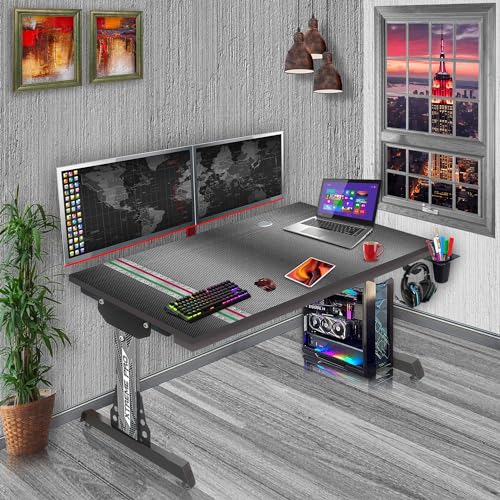 Image of Xtreme PRO Direct Theme Printed Computer Desk for Gaming, Work & Study. Large for PC, Dual Monitors, iMac, and Laptops. Metal & Engineered Wood. Black Stand Desk. 4 Feet-XPB4 (XPB4-ITALIAN Racing)