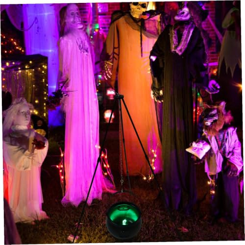 Chaudière de sorcière lumineuse Halloween Operitacx effet éclairage - 5