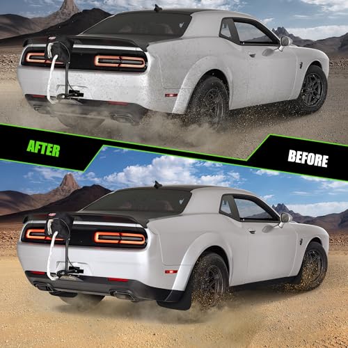 Image of Front & Rear Mud Flaps Splash Guards Compatible for Dodge Challenger 2015-2023 Accessories Mud Guards Splash Flaps Heavy Duty Molded, Replace OEM # 82214141 82214142, 4PCS Set