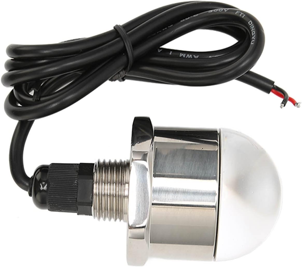 Drain Plug LED Light, IP68 Underwater Lamp with 1/2in NPT Thread, Mirror Polished Copper ABS Boat Drain Plug Light for Yacht Ship Marine Fishing