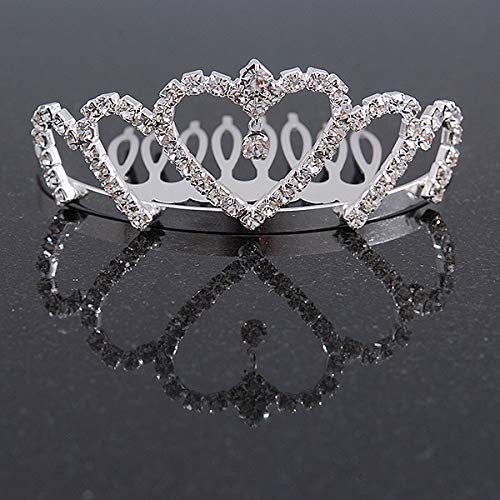 Tiara con peineta de cristal plateada para tocados de novia 2
