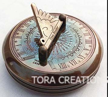Tora Creations 3 INCH BRASS VINTAGE GILBERT SUNDIAL COMPASS