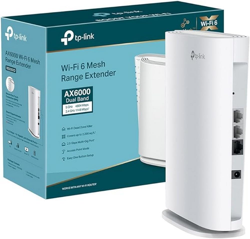 TP-Link RE900XD AX6000 WiFi 6 WLAN Amplifier, 160 MHz