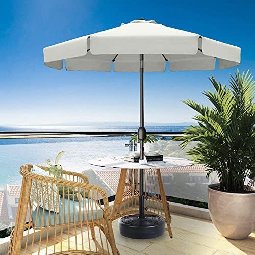 COOSHADE 10FT Outdoor Garden Table Umbrella Patio Umbrella Market Umbrella,Crank Open, Push Button 3-Way Tilt,Great for Garden, Deck, Backyard and Pool, 8 Ribs(Beige)