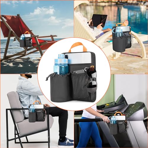 GRAOSO Beach Chair Cup Holder, Chair Side Organizer Easily Attached to Armrest with 2 Self-Adhesive Fastener Strap, Hanging Chair Attachment for Water Bottle, Sunglasses, Phone, Snack, etc.. - Thumbnail 7
