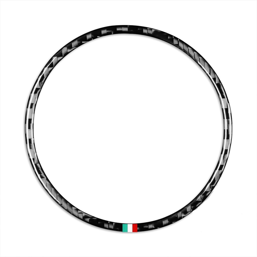 per Alfa Romeo Giulia 2017-2021, Accessori Auto in Fibra di Carbonio Decorazione Adesivo, Colore Nero Italiano (Logo Circle)