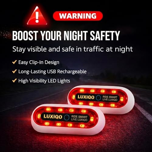 Image of Helmet Light for Bike, 400 Lumens USB Rechargeable LED Safety Helmet Lights for Riders, for Front & Rear Warning, 3 Flash Modes, IP67 Waterproof, Easy Mount, 8H Runtime
