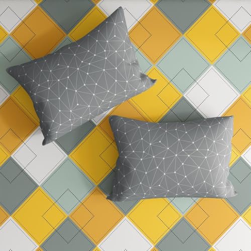 Image of Wakefit Fitted 144TC 100% Cotton Printed Bedsheet, Mario King Size (72x70 Inches / 1.8mx1.8m) with 2 Pillow Covers Free