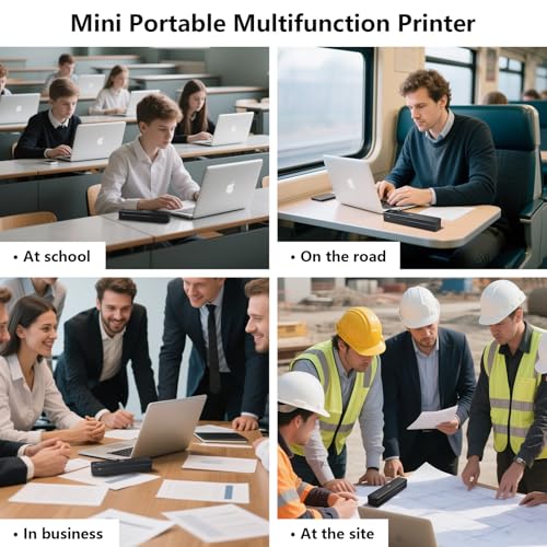 Image of HPRT Portable Thermal Printer-Inkless Printer, Supports Thermal Paper&Labels, Multi-User Bluetooth, Compatible with iOS /Android /Laptop for Home /School /Travel,MT620 Pro Black-300dpi+10sheets