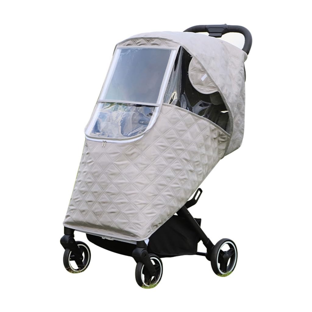 Baby Pram Weather Shield Rain Cover Breathable Baby Pushchair Cover Pram Accessories Portective Shield with Zippers (Gray)