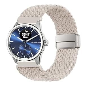 SUGARJAR Geflochtenes Uhrenarmband Kompatibel mit Withings ScanWatch 2 42mm, 20mm Elastisches Magnetic Closure Nylon Sport für Withings ScanWatch Nova Ersatzarmband Damen Herren