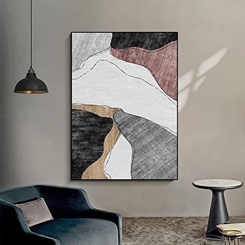 Peinture à l’huile peinte à la main avec feuille d’or de style Wabi-Sabi pour grand salon de villa