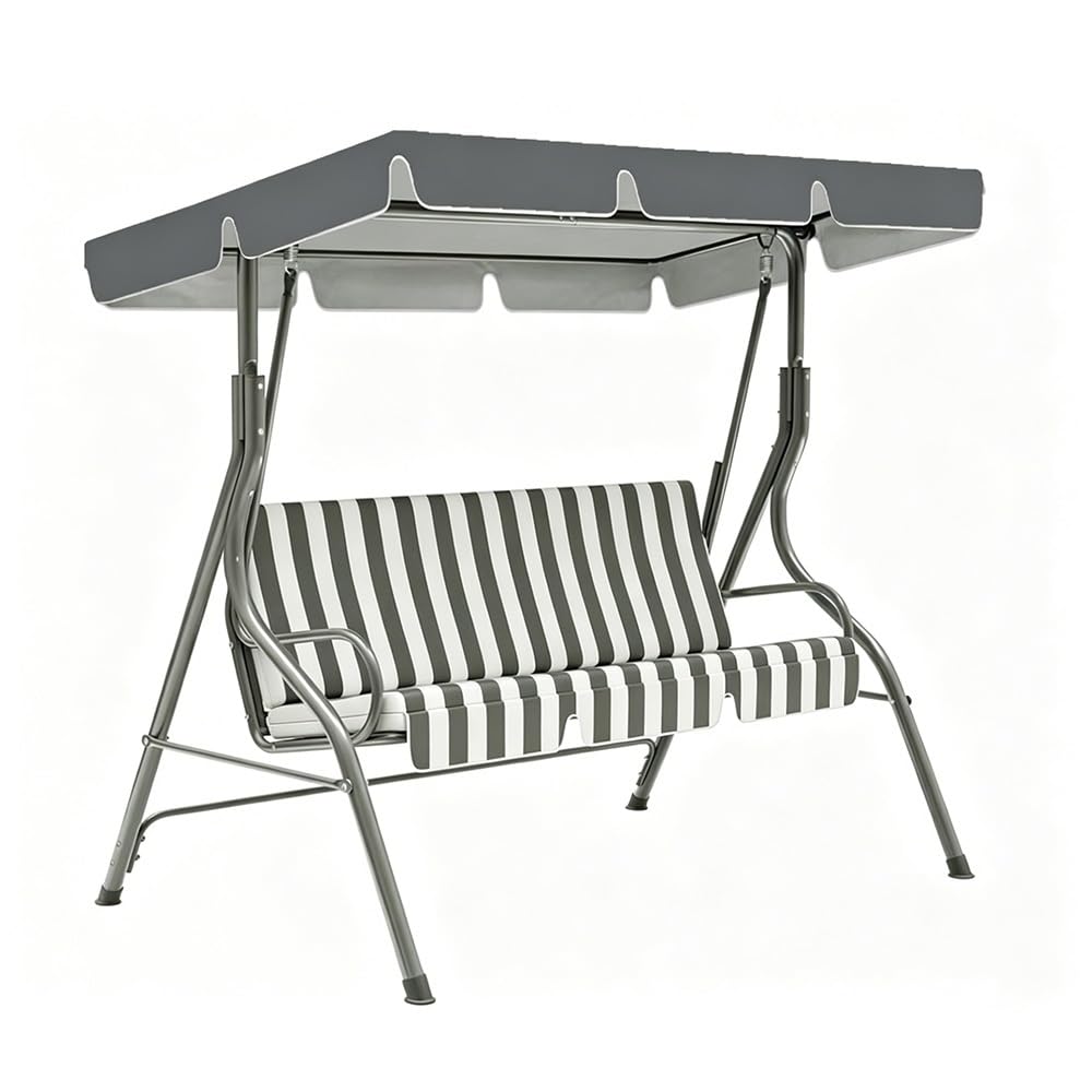 BEWEGNLNHK Waterproof Patio Swing Canopy Replacement Cover 2 3 Seater Porch Swing Canopy Replacement Top Cover Outdoor Swing Cover For Garden Porch Hammock(Dark Grey,249x185cm/98x73in)