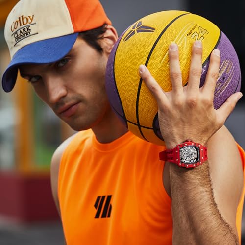 Image of TSAR BOMBA Mens Luxury Watch Automatic Watches for Men 50M Waterproof Japanese Mechanical Movement Tonneau Stainless Steel Case Sapphire Glass Big Face Cool Unique Fashion Gift Men