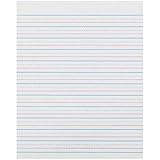 Pacon PACZP2413BN Zaner-Bloser Sulphite Handwriting Paper, Dotted Midline, Grade 2, 1/2' x 1/4' x...