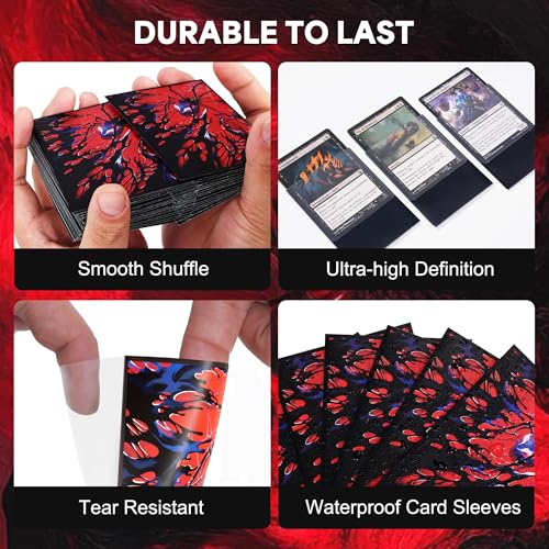 Image of Kabinka MTG Card Sleeves -Spider 100 Standard Size Pack Clear Front & Matte Finish Back MTG Sleeves for Magic The Gathering TCG