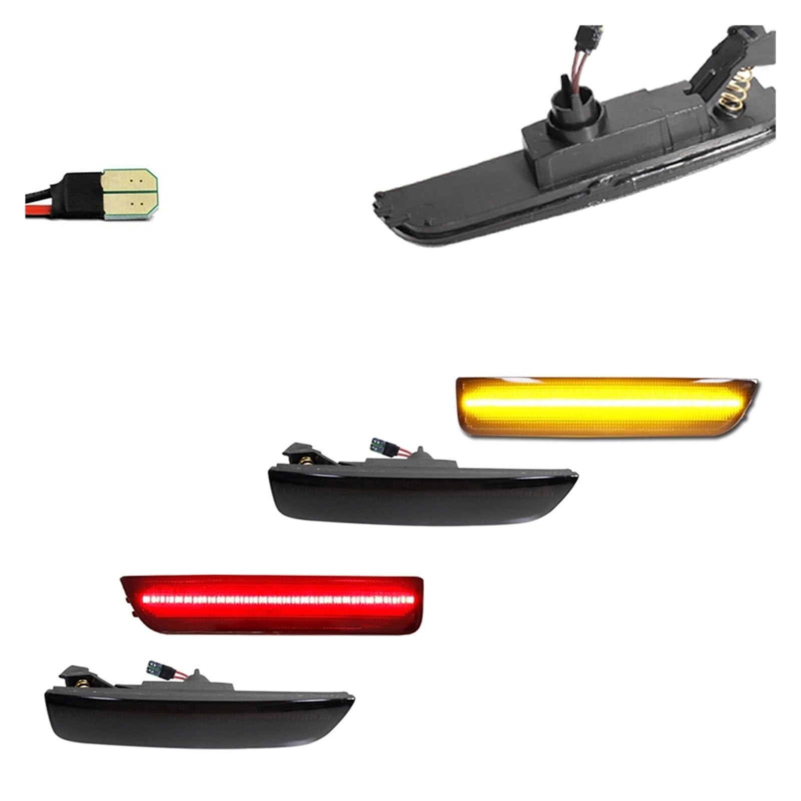 Indicatore Laterale Per VW Per Passat 2001 2002-2005 Anteriore Ambra Bianco Posteriore LED Rosso Paraurti Auto Indicatori Direzione Laterali Luce Indicatore Direzione Auto