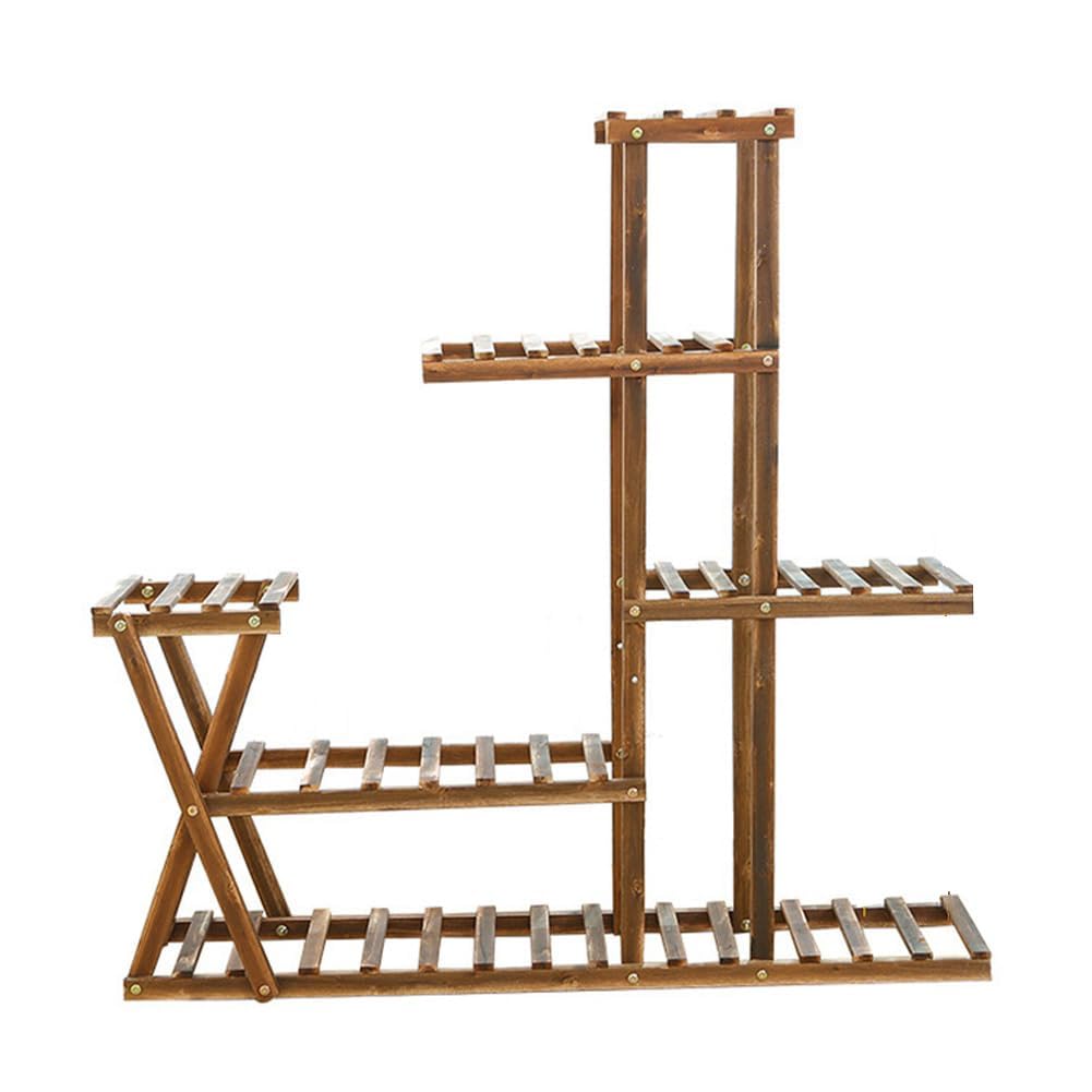 Support Plantes Interieur en Bois Support D’étagère à Plantes Robuste 5 Niveaux Capacité 10 Pots étagère à Plantes Multi Niveaux pour Intérieur Escalier Montage Facile Salon Balcon Jardin Terrasse