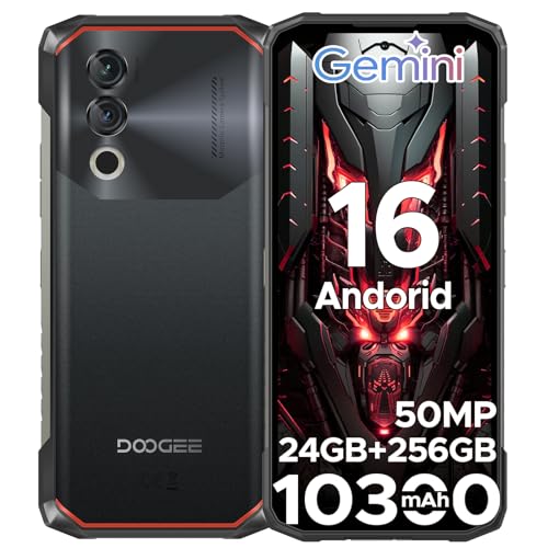 DOOGEE Blade 10 Power Android 16 Telefono Movil Resistente, 10300mAh 24GB+256GB/2TB Móvil Rugerizado, 6.6'' Smartphone NFC, Cámara 50MP/Face ID/Huella/Widevine L1/3 Ranura Tarjetas/Dual 4G/GPS/Huella