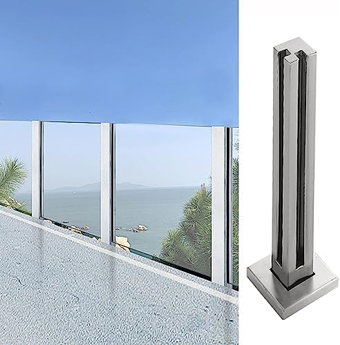 Silver Railing Post for Indoor/Outdoor - 51" Square Connector for Balcony, Deck, Patio & Loft - Ideal Garden Fencing Solution - Durable & Stylish Metal Design
