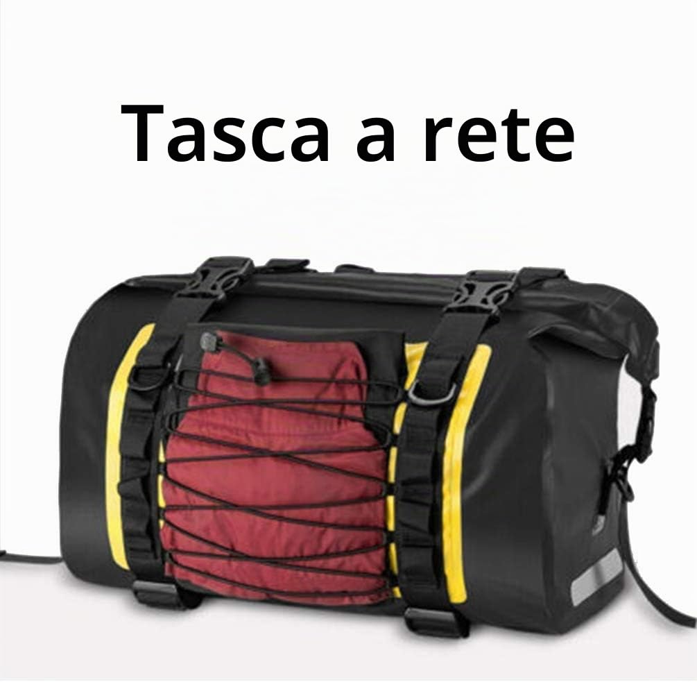 ROCKBROS Borse Laterali Impermeabili da Sella Sedile per Moto Motociclista Grande Capacità 31L*2 Resistente Giallo/Grigio | Borsa da sella per moto
