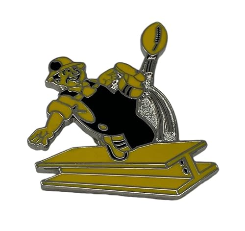 NFL Unisex Pittsburgh Steelers Steely McBeam Logo Pin 1 1/2 Inch, Team Colors, One Size