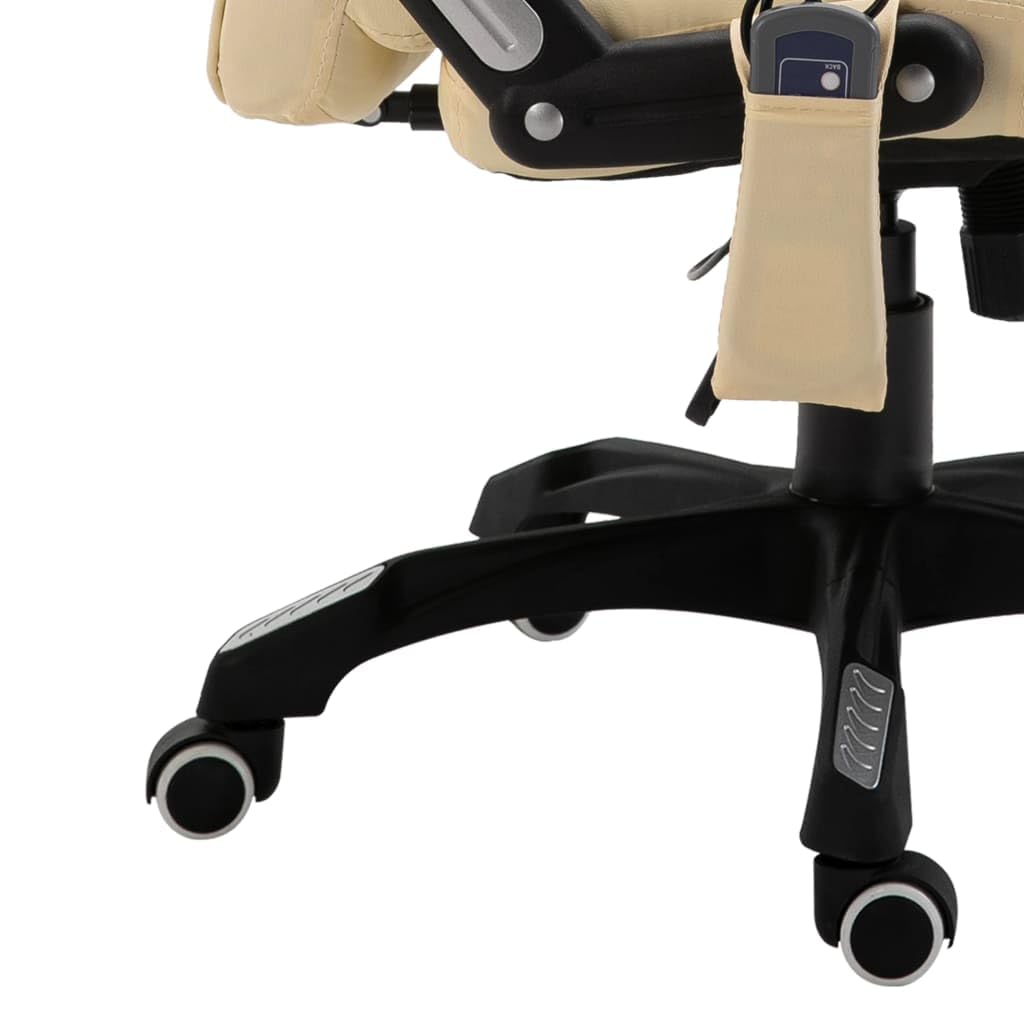 Sedia da ufficio massaggiante, in ecopelle, ergonomica, con 6 punti di massaggio e funzione di riscaldamento, regolabile in altezza, girevole, con telecomando, per stare seduti a lungo in